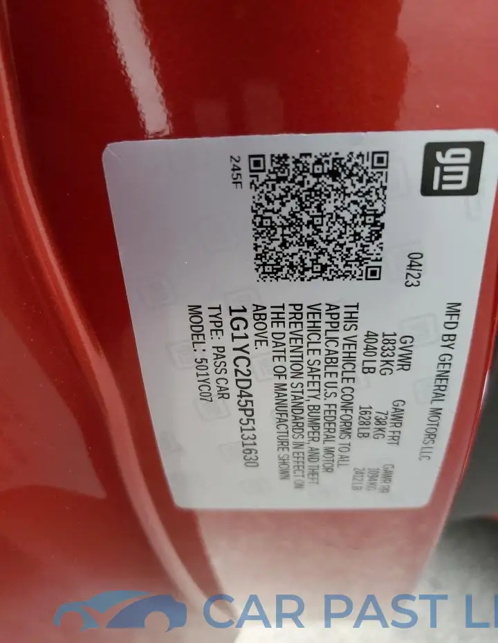 1G1YC2D45P5131630# 12