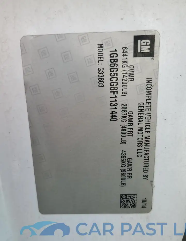 1GB6G5CG8F1131440# 12