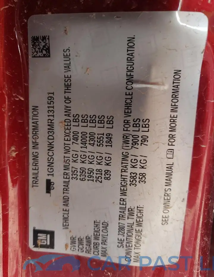 1GNSCNKD3MR131591# 14