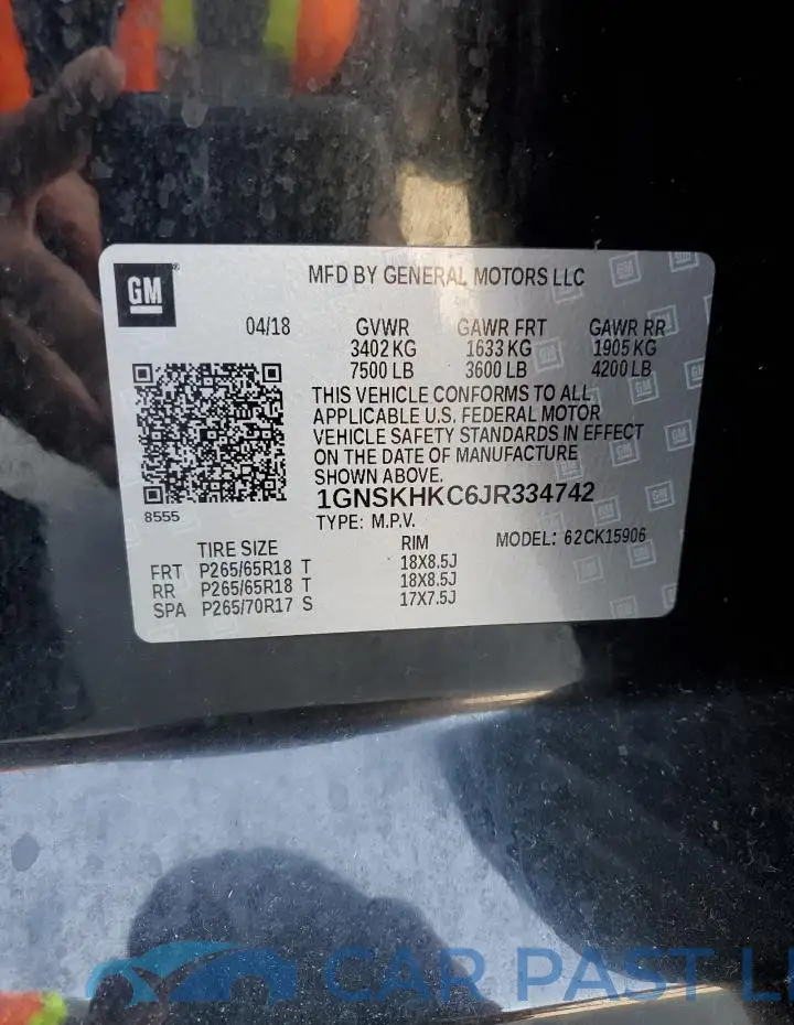 1GNSKHKC6JR334742# 13