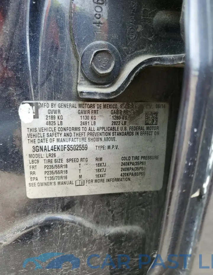 3GNAL4EK0FS502559# 13