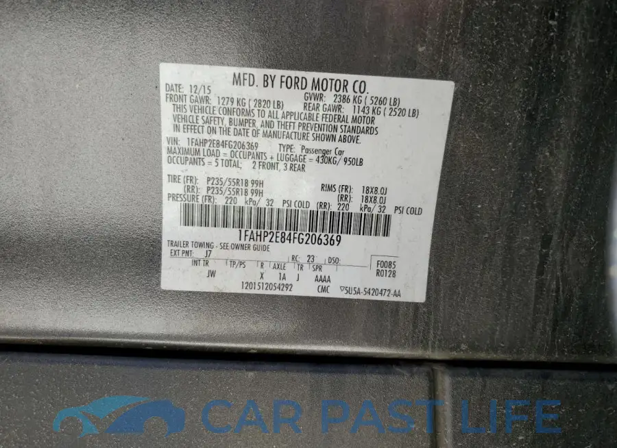 1FAHP2E84FG206369# 12