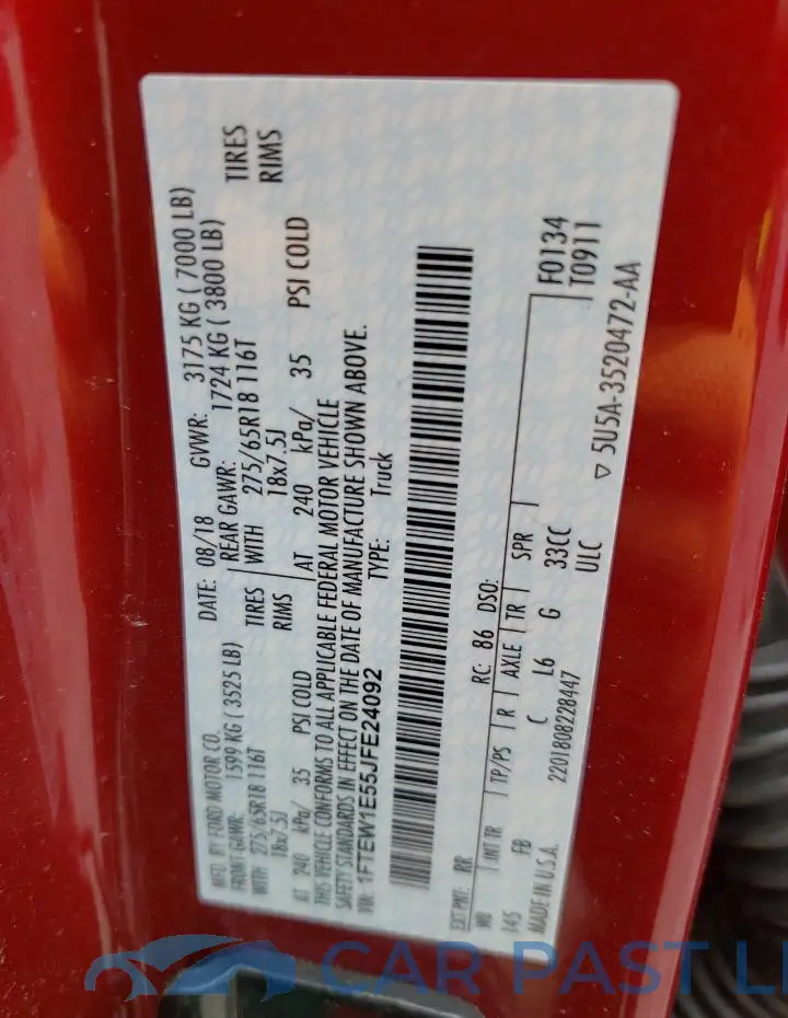 1FTEW1E55JFE24092# 13