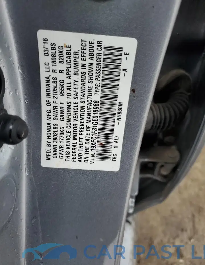 19XFC1F31GE018968# 12