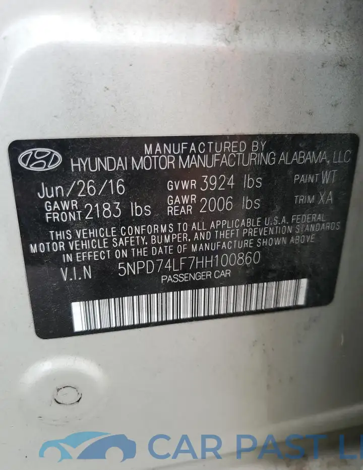 5NPD74LF7HH100860# 12