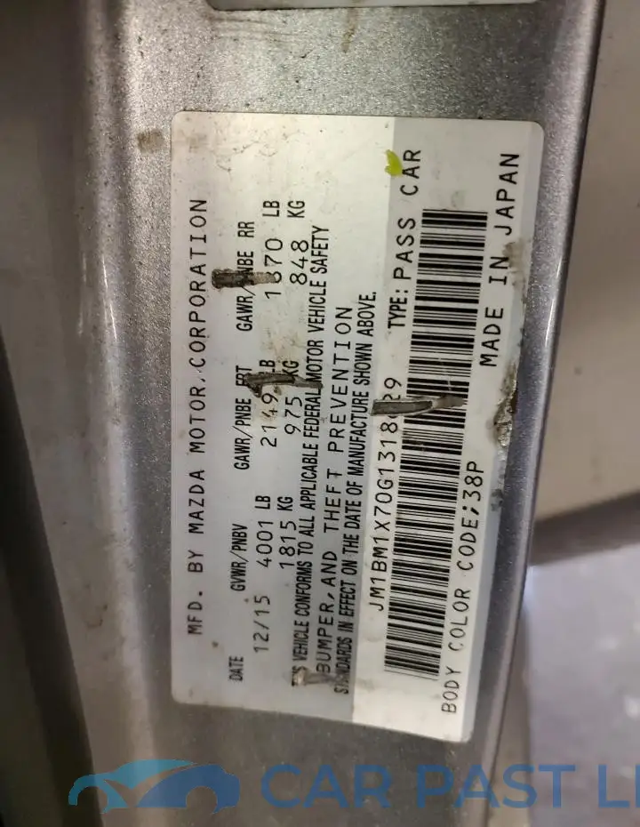 JM1BM1X70G1318629# 12