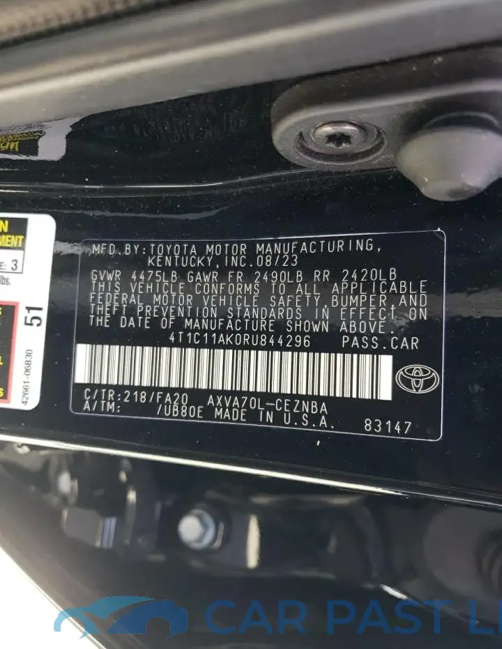 4T1C11AK0RU844296# 12