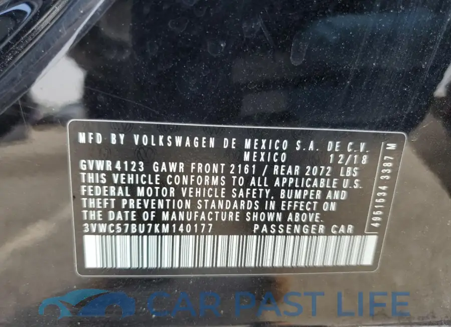 3VWC57BU7KM140177# 12