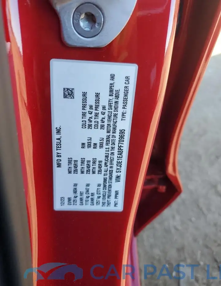 5YJ3E1EA8PF709695# 12