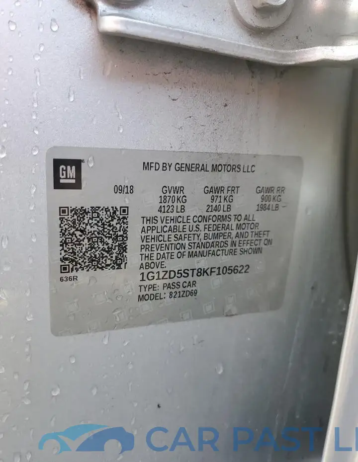 1G1ZD5ST8KF105622# 13