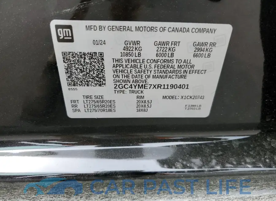 2GC4YME7XR1190401# 12