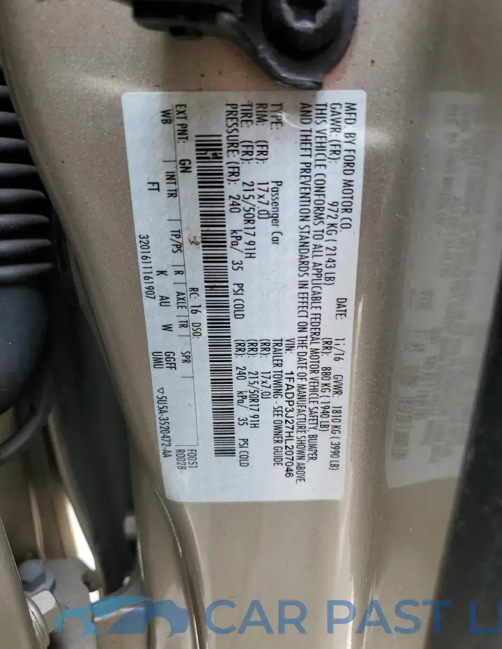 1FADP3J27HL207046# 13