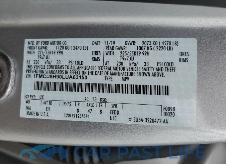 1FMCU9H90LUA63150# 14
