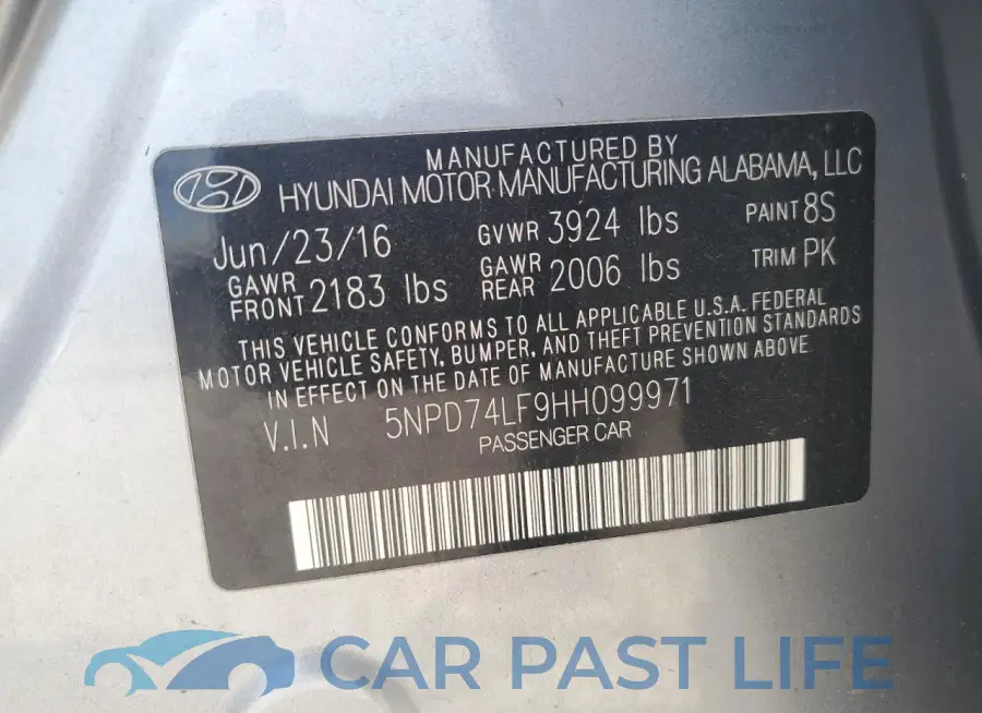 5NPD74LF9HH099971# 12