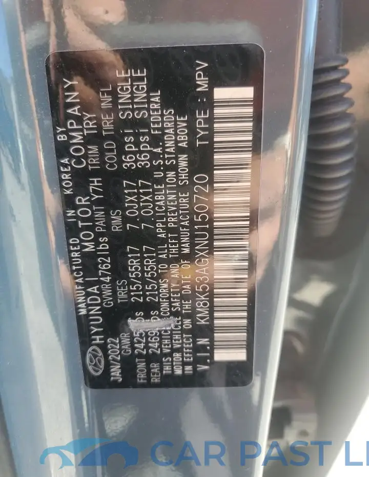 KM8K53AGXNU150720# 13