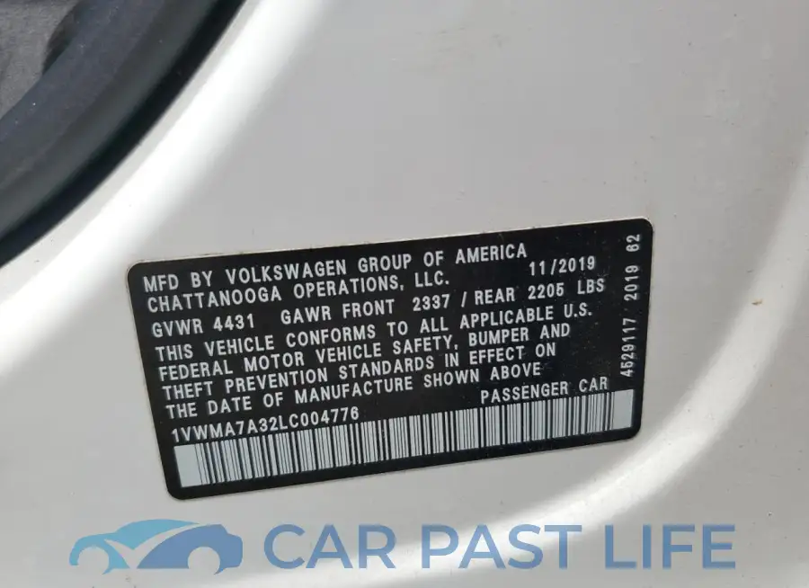 1VWMA7A32LC004776# 12