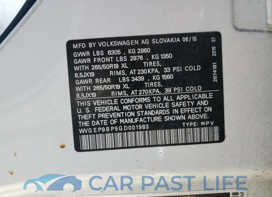 WVGEP9BP5GD001983# 14