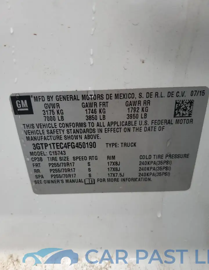 3GTP1TEC4FG450190# 12