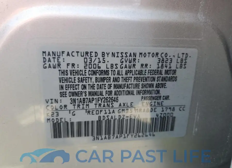 3N1AB7AP1FY262646# 12
