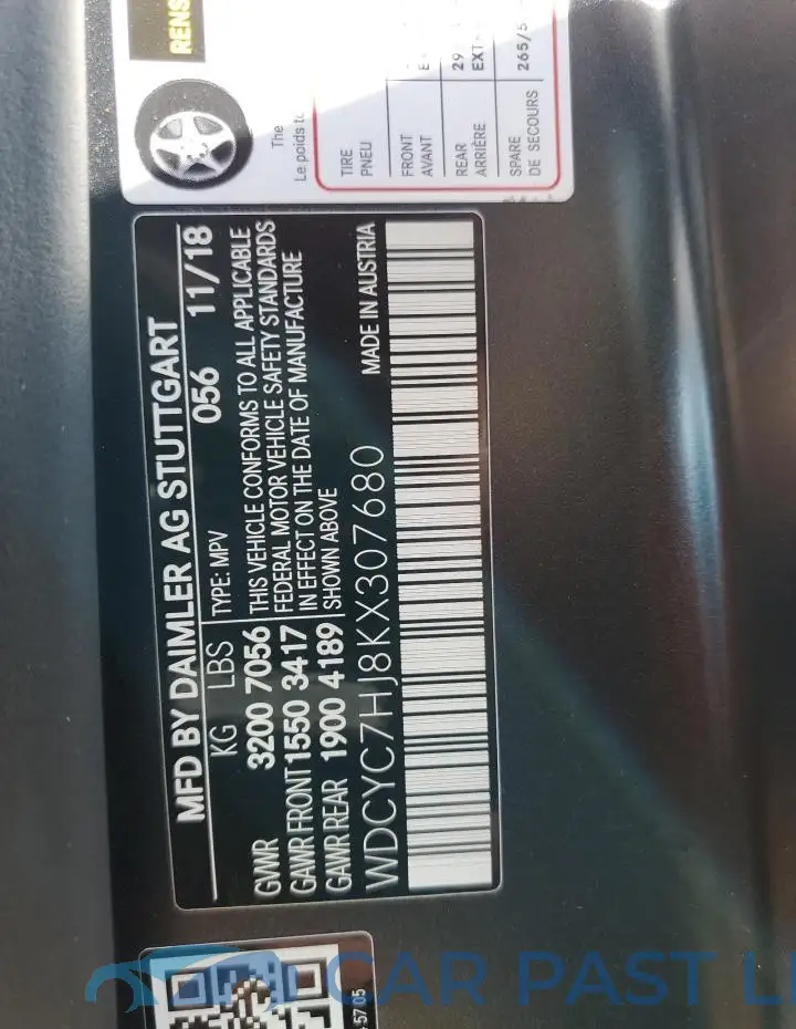 WDCYC7HJ8KX307680# 13