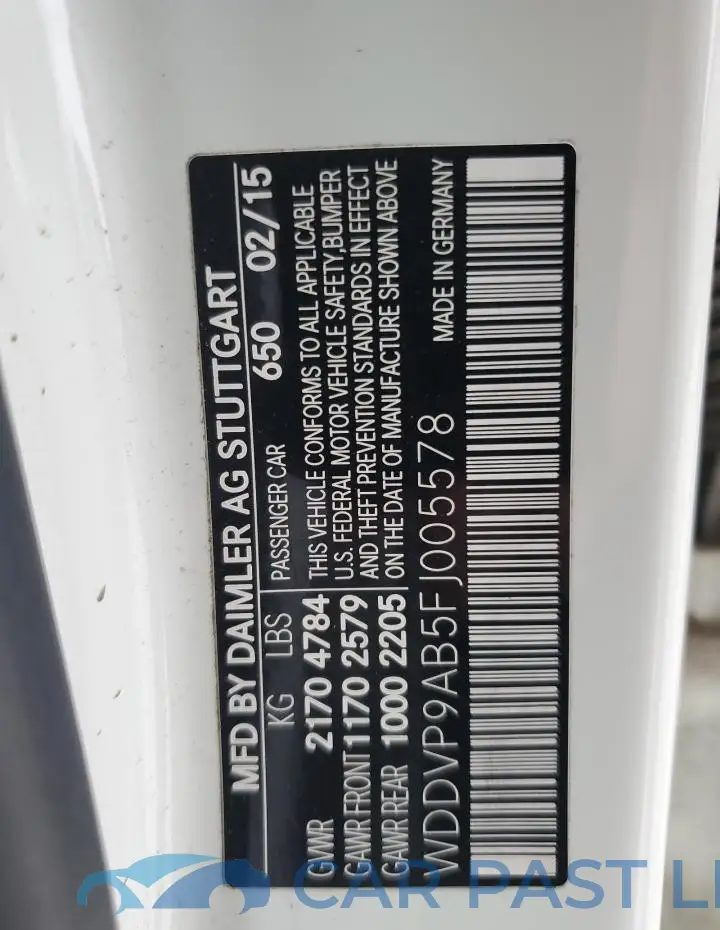 WDDVP9AB5FJ005578# 12
