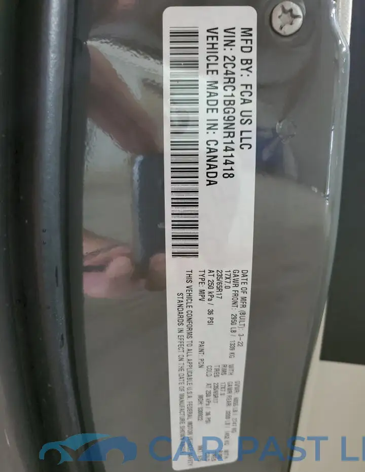 2C4RC1BG9NR141418# 14