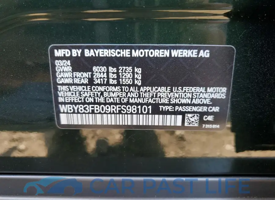 WBY83FB09RFS98101# 12