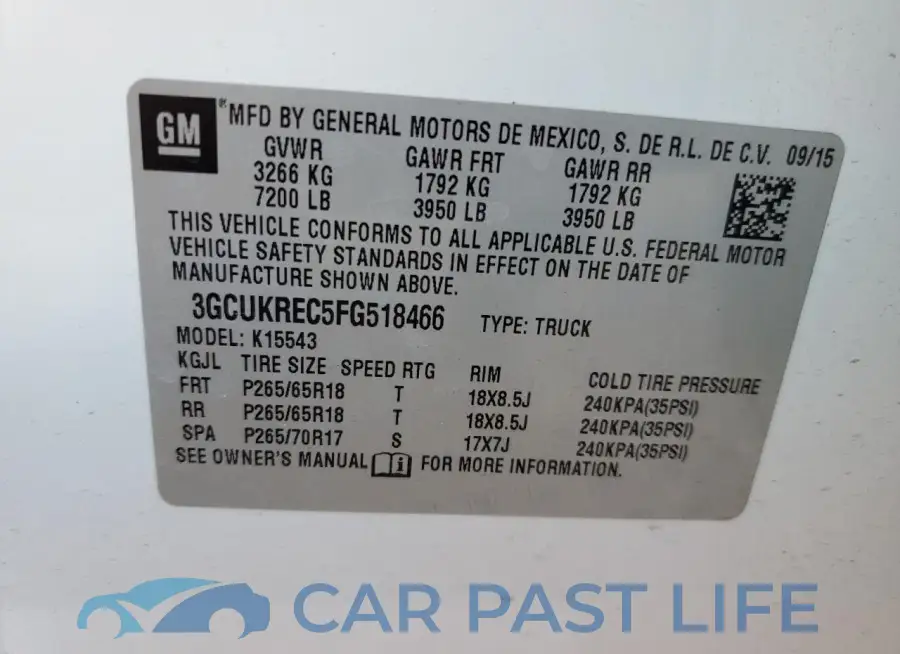 3GCUKREC5FG518466# 12
