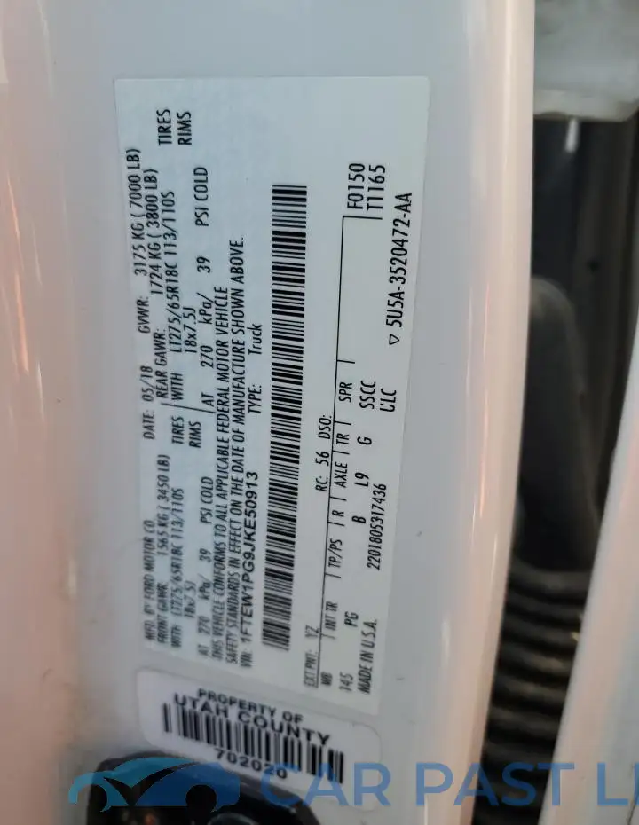 1FTEW1PG9JKE50913# 12