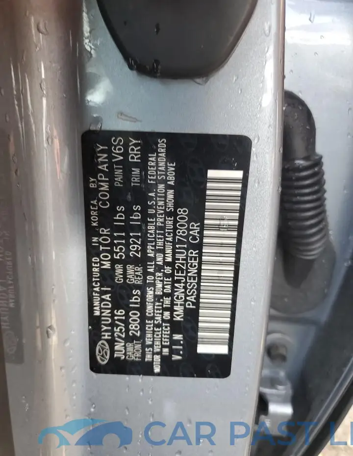 KMHGN4JE2HU178008# 12