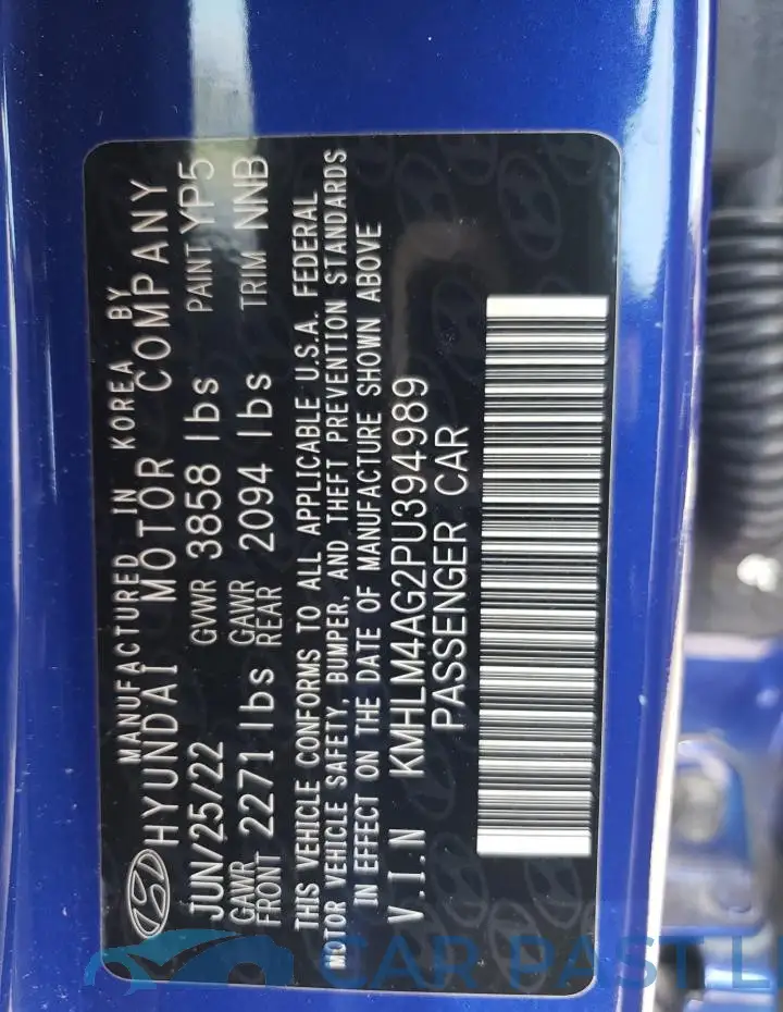 KMHLM4AG2PU394989# 13