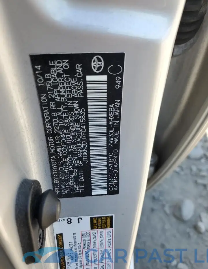 JTDKN3DU7F0415835# 12