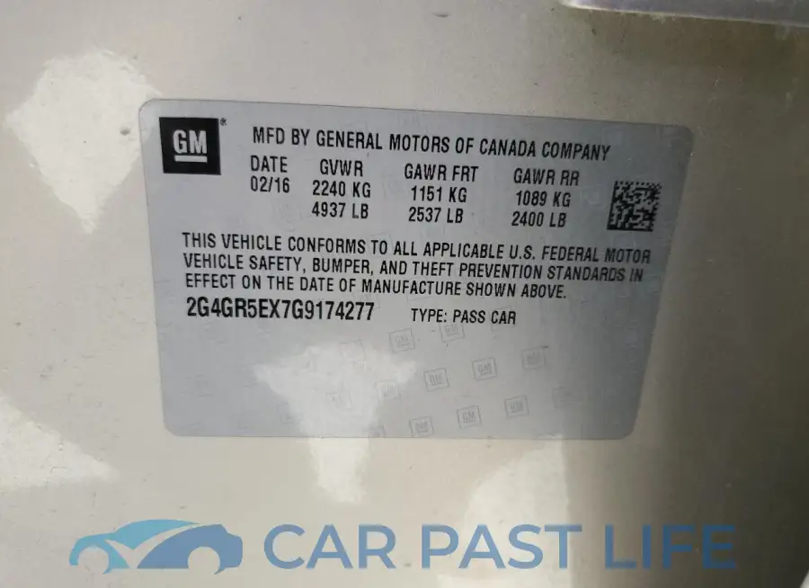 2G4GR5EX7G9174277# 12