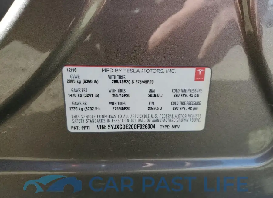 5YJXCDE20GF026004# 12