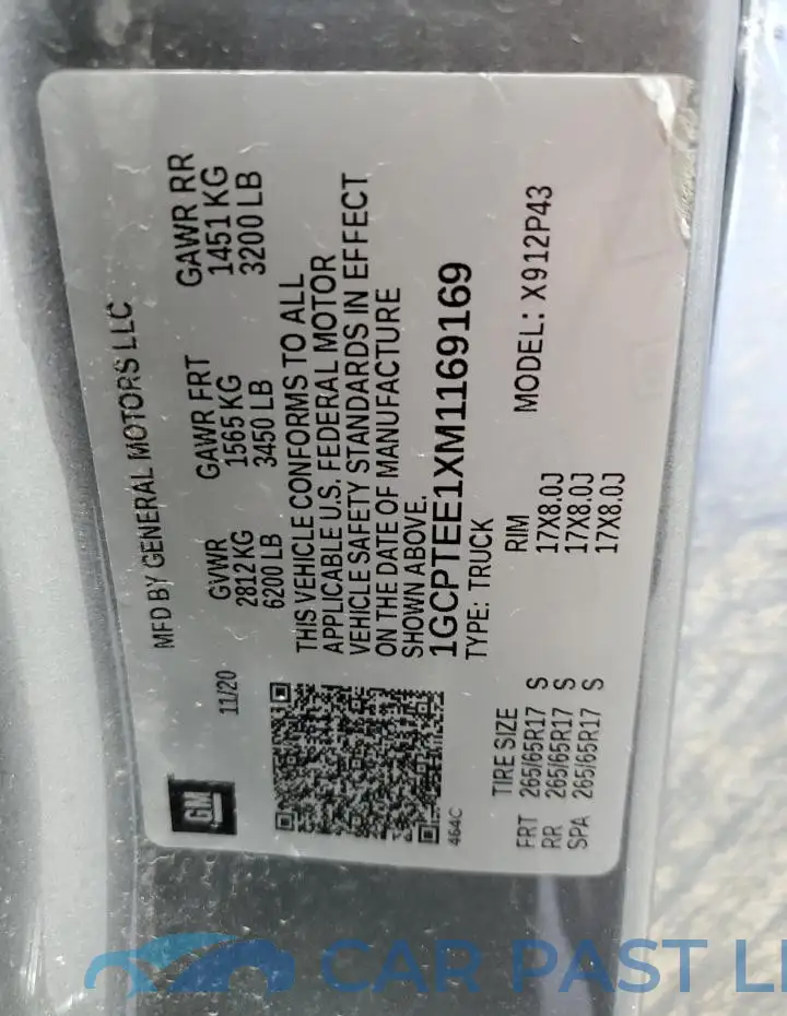 1GCPTEE1XM1169169# 12