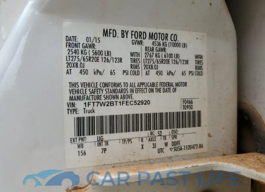 1FT7W2BT1FEC52920# 12