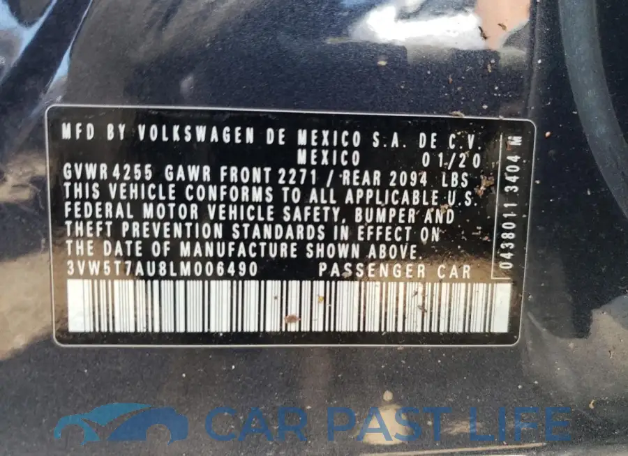 3VW5T7AU8LM006490# 12