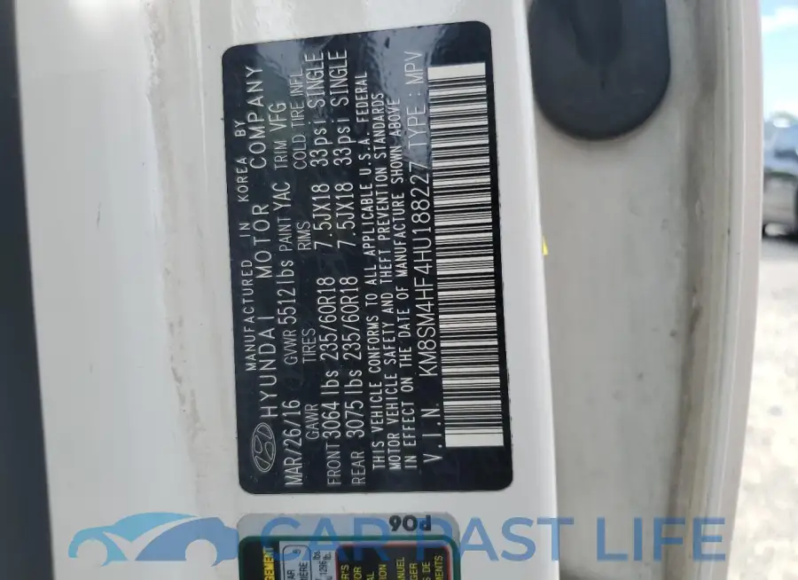 KM8SM4HF4HU188227# 13