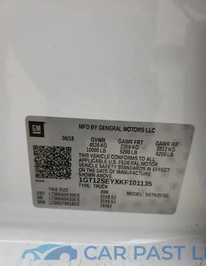 1GT12SEYXKF101135# 12