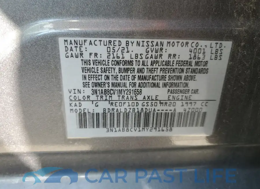 3N1AB8CV1MY291658# 12