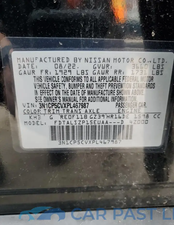 3N1CP5CVXPL467987# 12