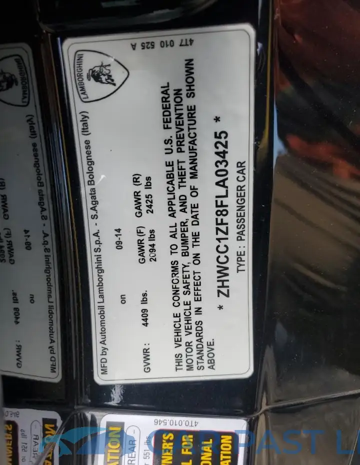 ZHWCC1ZF8FLA03425# 12