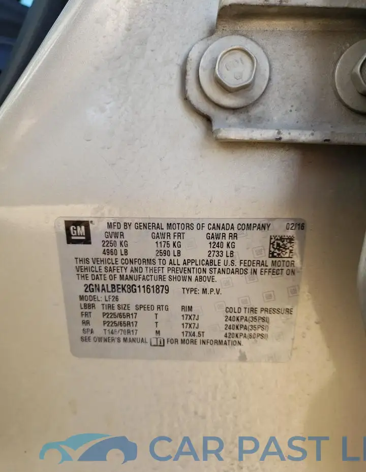 2GNALBEK8G1161879# 13