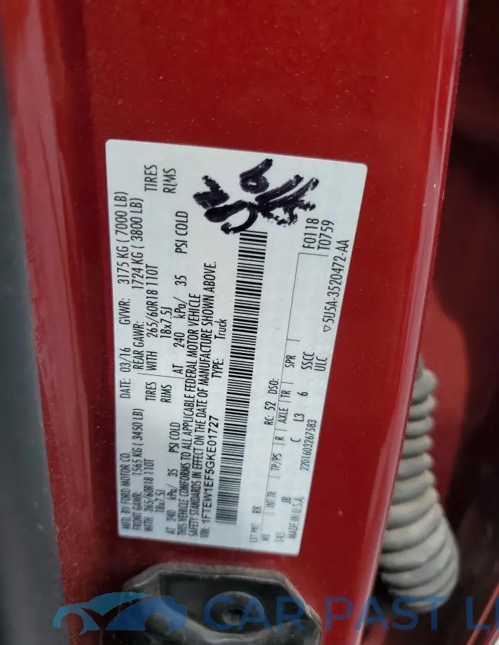 1FTEW1EF5GKE01727# 13