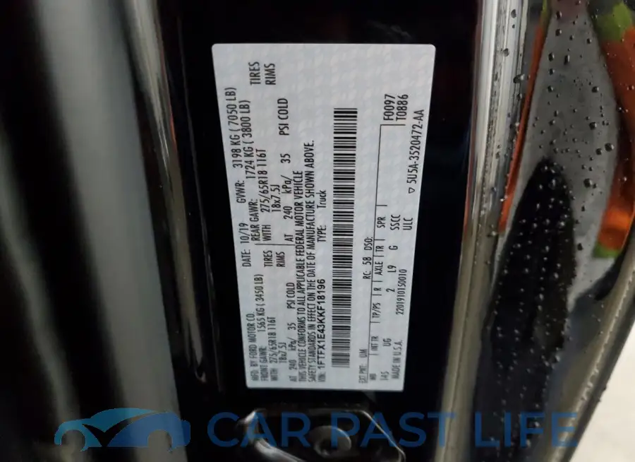 1FTFX1E43KKF18196# 13
