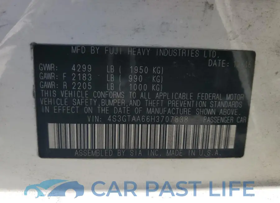 4S3GTAA66H3707838# 12