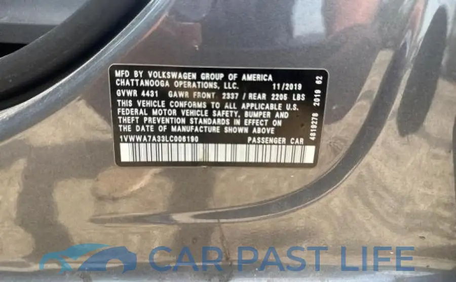 1VWWA7A33LC006190# 10