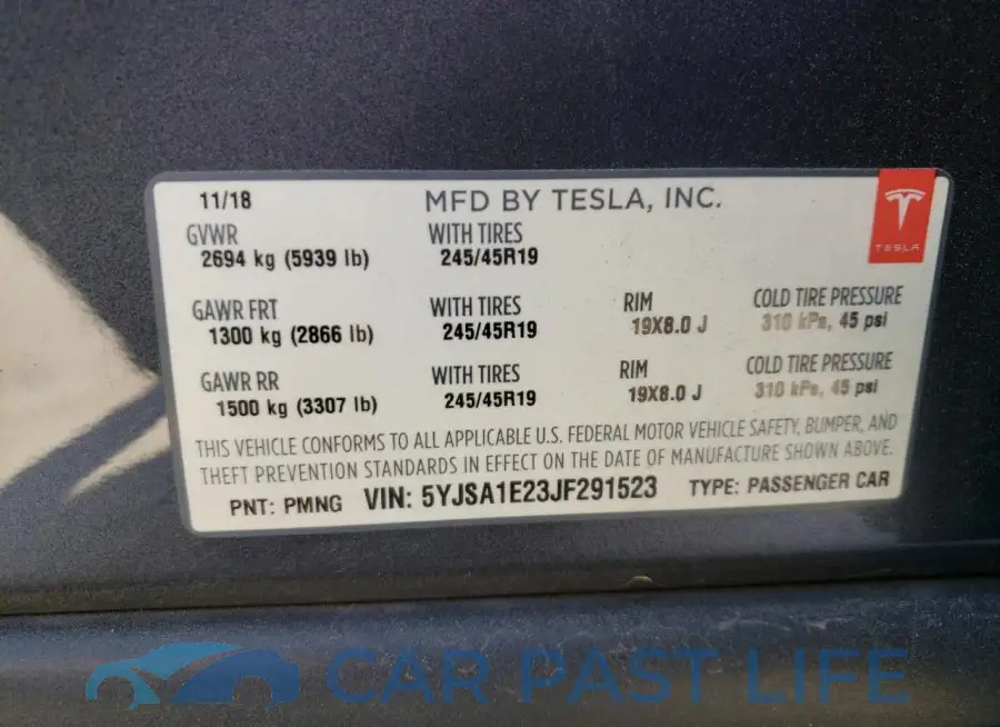 5YJSA1E23JF291523# 12