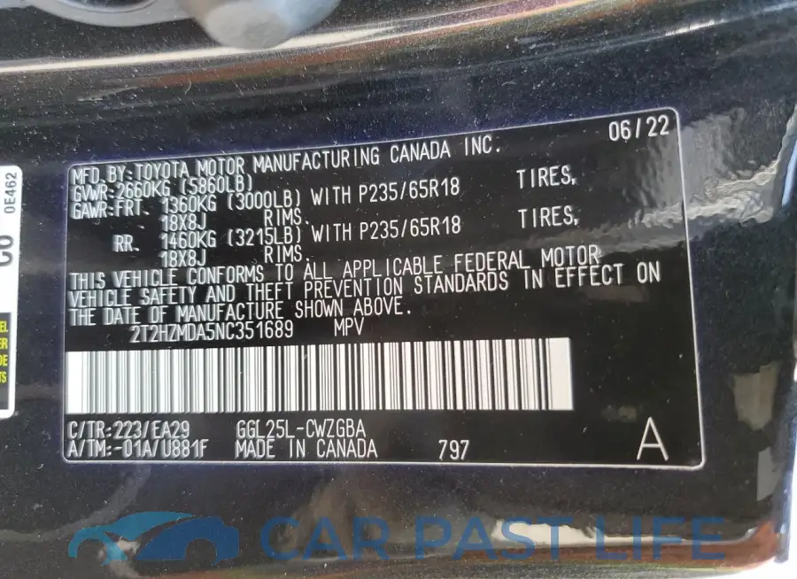 2T2HZMDA5NC351689# 14
