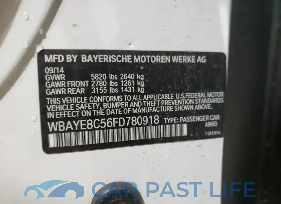 WBAYE8C56FD780918# 12